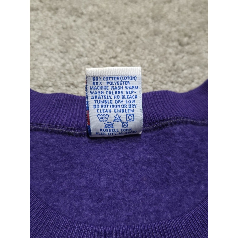 80s Vintage Mardi Gras Sweatshirt Mens XL Purple Russell‎ Athletic Made In USA - Picture 14 of 16